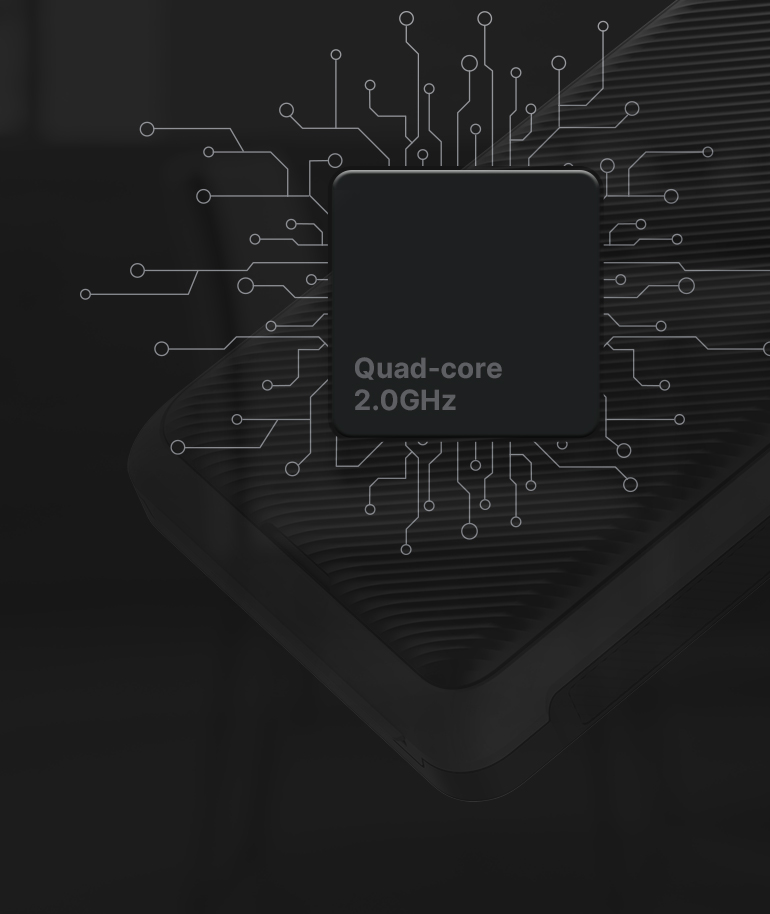Quad-core haute efficacité et 4G LTE CPU
