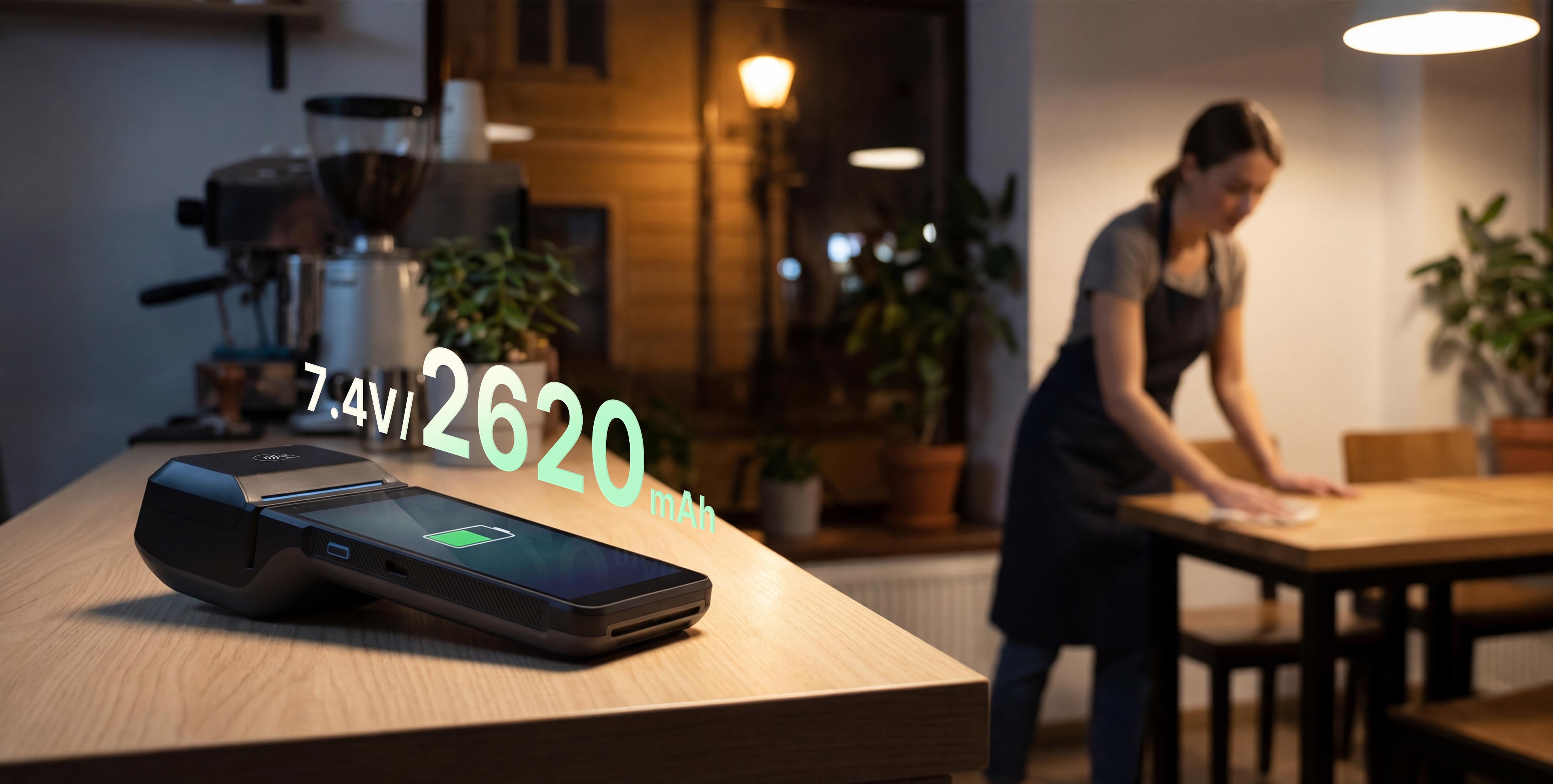 Energía fiable durante todo el día con batería extraíble